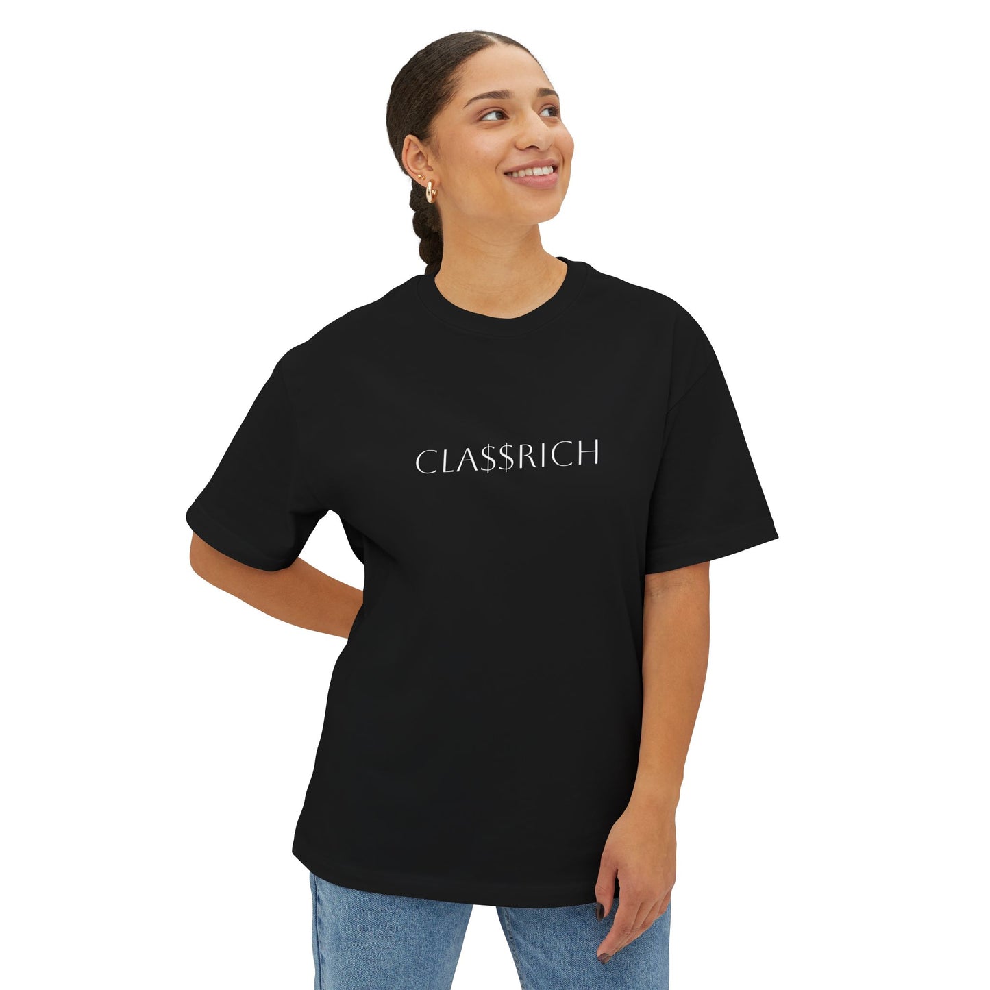 Classrich Money Talks Unisex Boxy Tee - Oversized Streetwear, Gift for Trendsetters, Casual Chic Look, Everyday Essentials, Comfort Fashion
